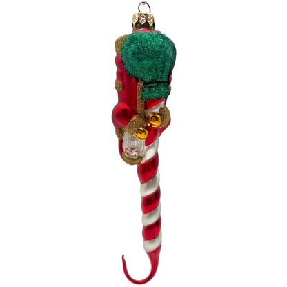 Patricia Breen Peppermint Santa Red White Matte Candy Cane Christmas Ornament
