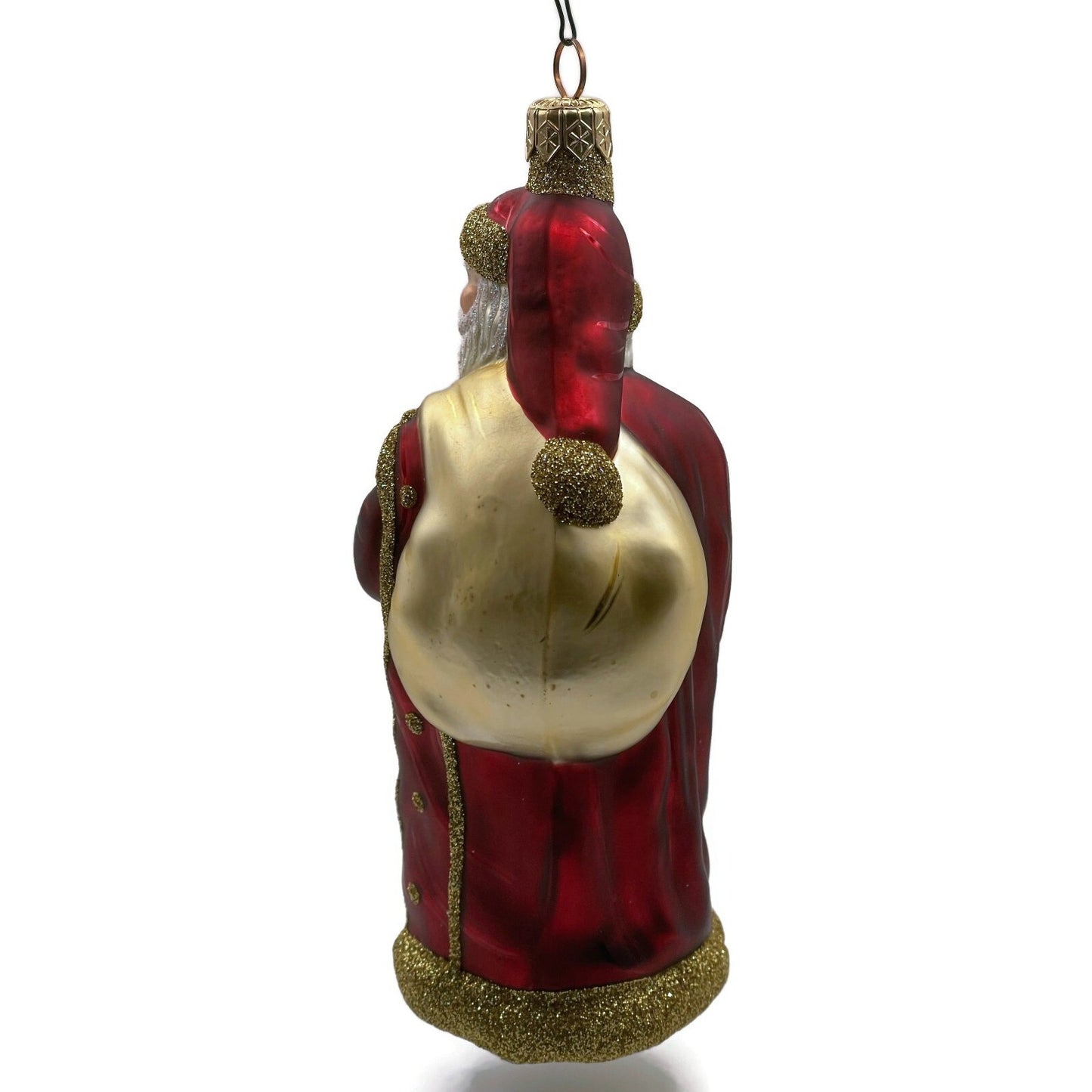 Patricia Breen Miniature Jordan Santa Claus Bordeaux Gold Bag Christmas Ornament