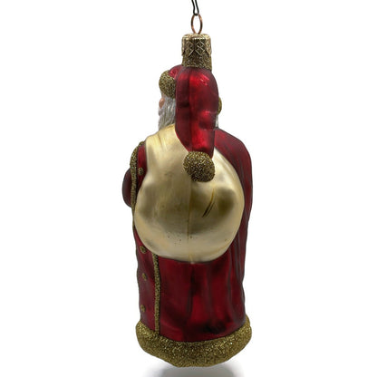 Patricia Breen Miniature Jordan Santa Claus Bordeaux Gold Bag Christmas Ornament