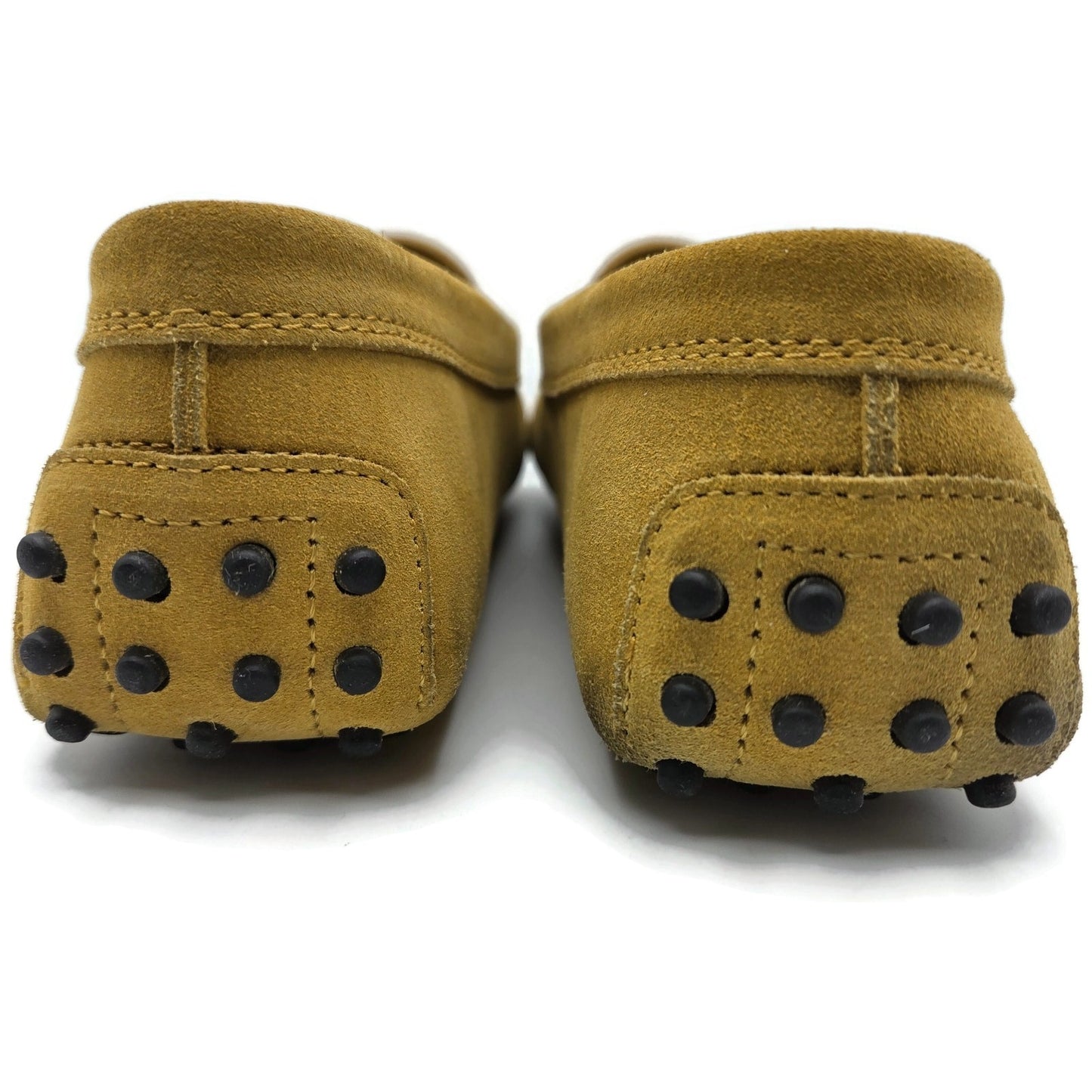 Tods Gommino Suede Driving Moccasins Loafers Gold Shoes Womens Size 39.5