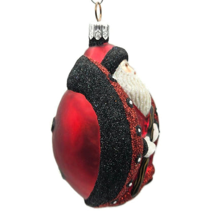 Patricia Breen Ladybug Santa Red Black Polka Dots Bug Christmas Tree Ornament