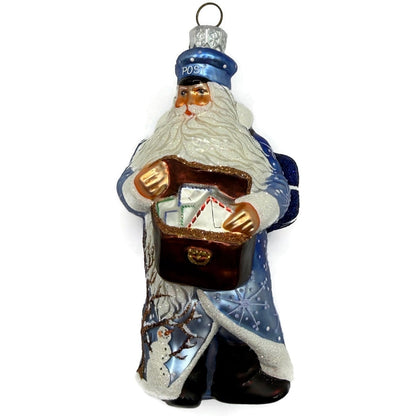 Patricia Breen Postal Santa Mailman Snowflakes Snowman Christmas Ornament 2388
