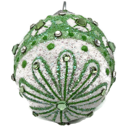 Patricia Breen Miniature Egg Zakopane Green White Swarovski Easter Tree Ornament