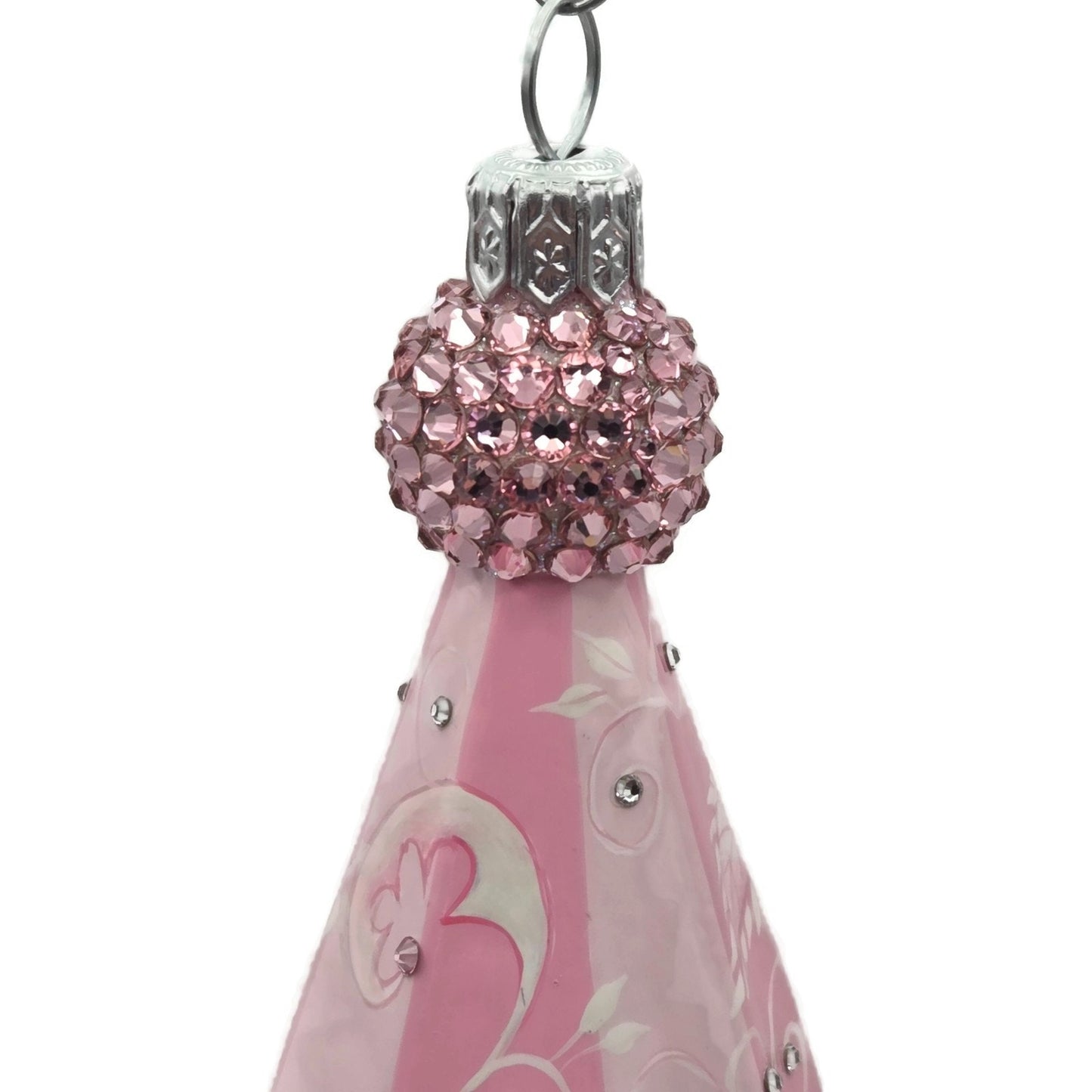 Patricia Breen Vesica Piscus Chinoiserie Pink White Christmas Tree Ornament CATZ