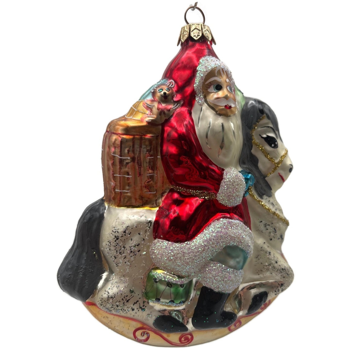 Christopher Radko Carousel Santa Rocking Horse Christmas Tree Ornament 95-133-0