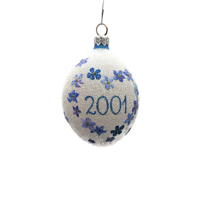 Patricia Breen Remembrance Egg 2001 Forget Me Not Spring Christmas Tree Ornament