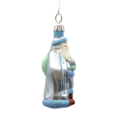 Patricia Breen Miniature Jordan Santa Blue Green Sack Christmas Tree Ornament