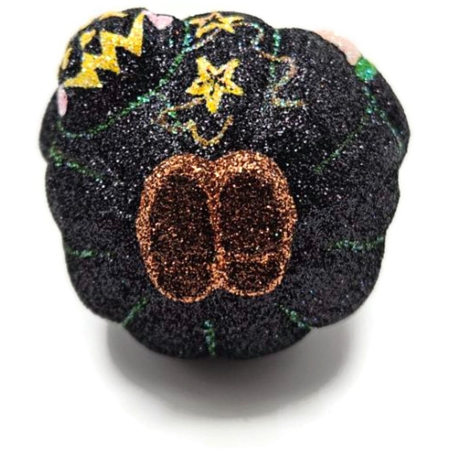 Patricia Breen Trickster Pumpkin Back Black Orange Glass Halloween Ornament 2651