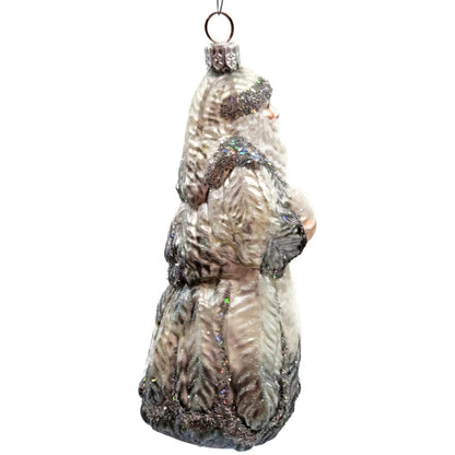 Patricia Breen Plumed Santa Claus Platinum Peacock Christmas Tree Ornament