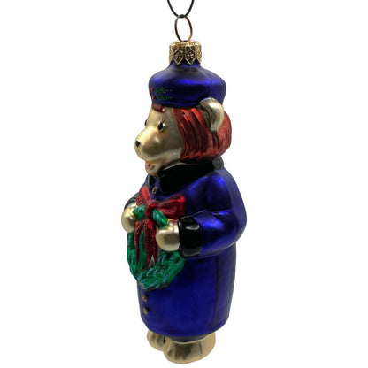 Patricia Breen Mama Bear Blue Holly Wreath Christmas Holiday Tree Ornament