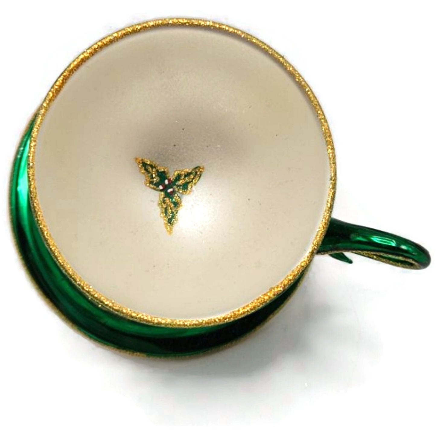 Christopher Radko Christmas Cups Holly Green Teacup Clip On Ornament 3010558