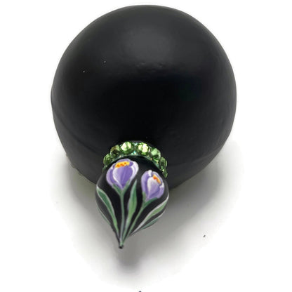 Patricia Breen Memento Reflector Botanical Black Petite Drop Christmas Ornament