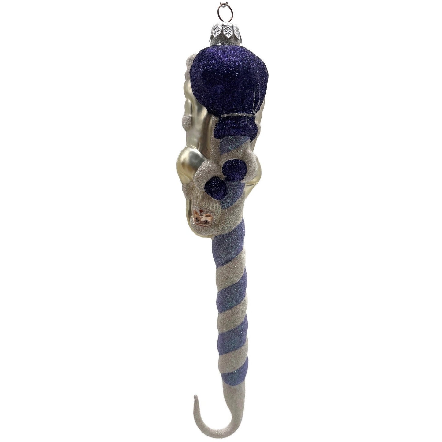 Patricia Breen Peppermint Santa Lavender Purple Stripe Christmas Ornament HCB