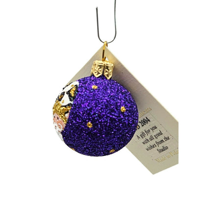 Patricia Breen Studio Gift Ball Santa Claus Leopard Hat Christmas Tree Ornament