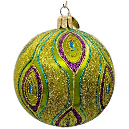 Christopher Radko Golden Peacock Purple Green Christmas Tree Ornament 1013838