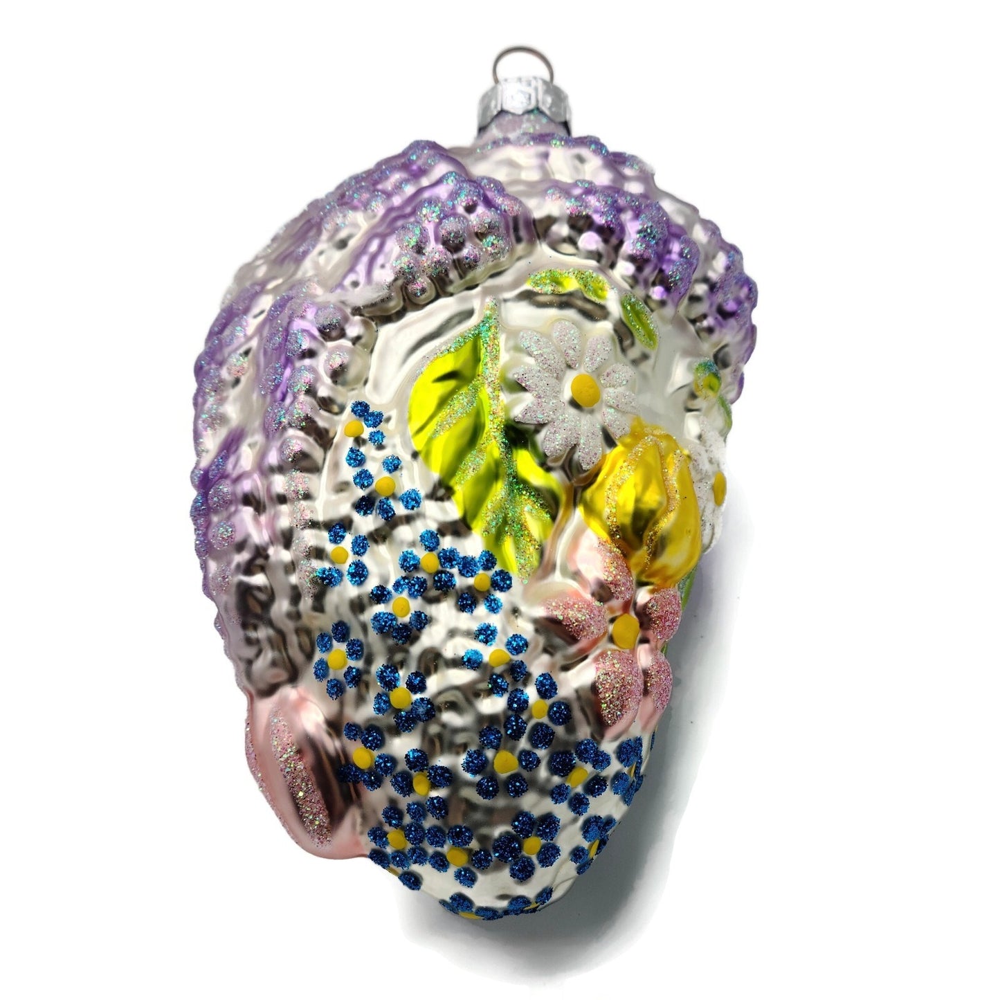 Patricia Breen Arcimbaldi Santa Lavender Blue Flowers Spring Christmas Ornament