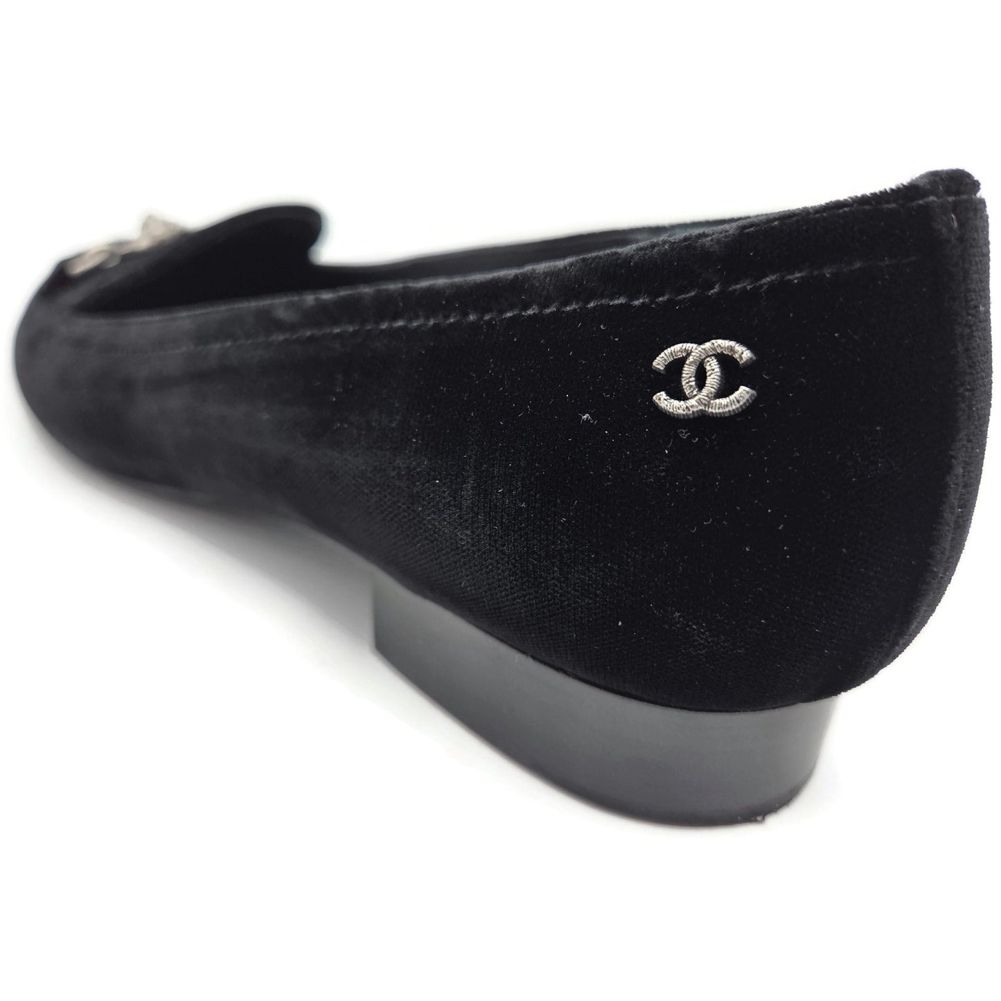 Chanel Velvet Lion Loafers Black Coco EU Size 40 US Size 10 with Box 2 Dust Bags