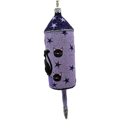 Patricia Breen Halloween Blastoff Violet Stars Black Cat Christmas Ornament 2228