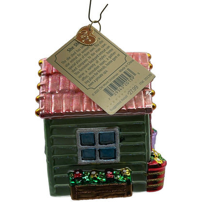 She Shed Ornament Old World Christmas Garden Yard Blown Glass Christmas Tree OWC