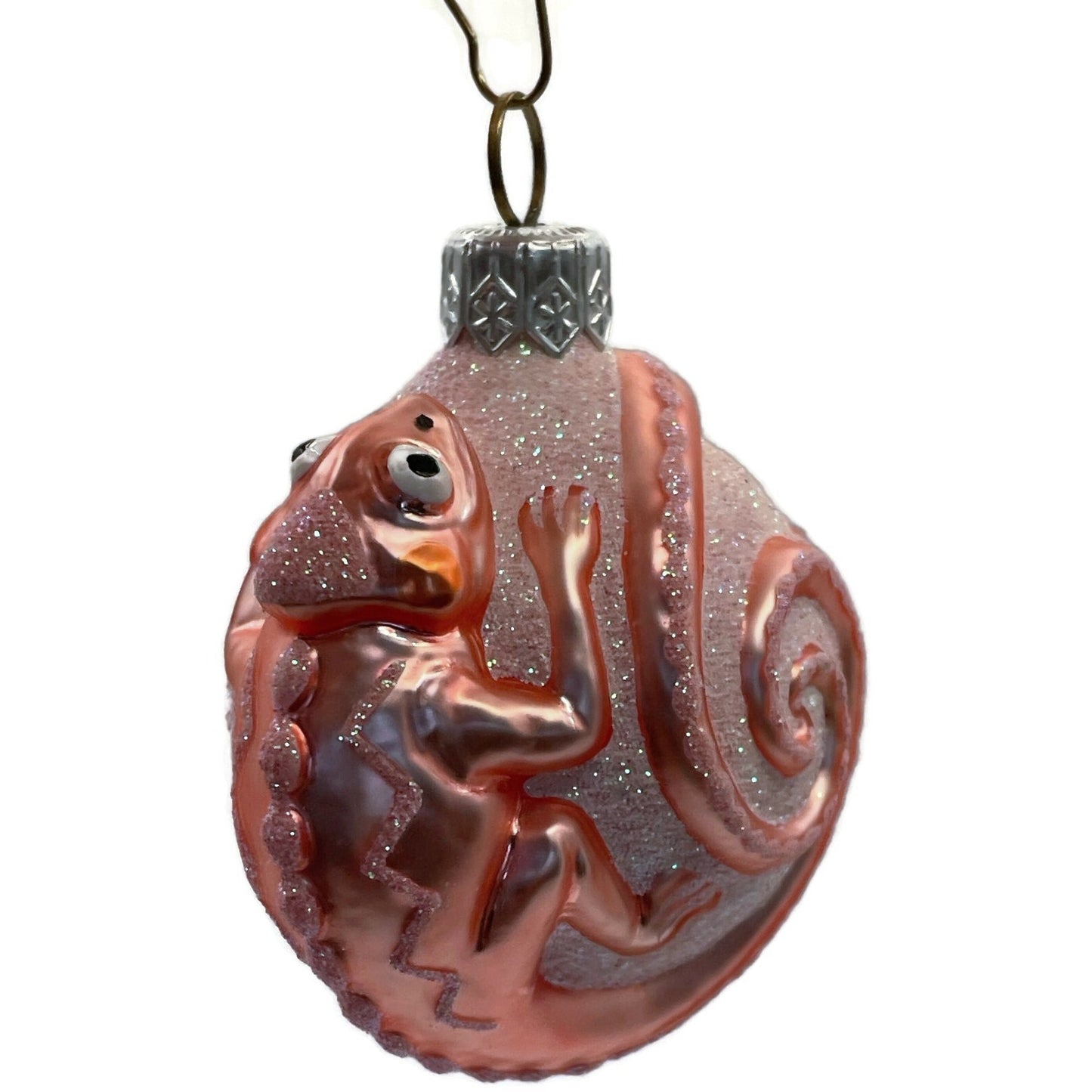 Patricia Breen Ornament Once Again for James Pink Chameleon Christmas Decoration