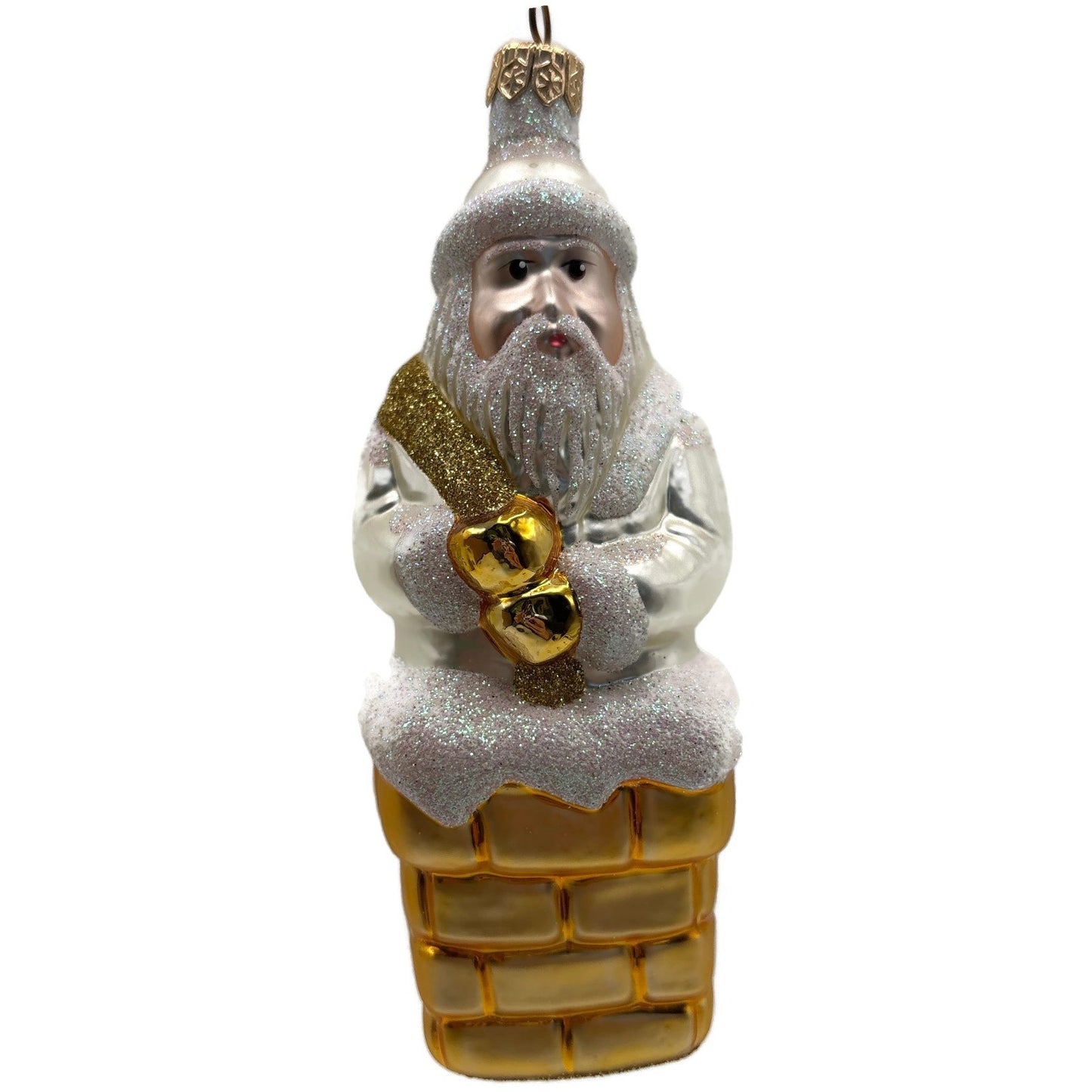 Patricia Breen Here Comes Santa Claus Pearl Gold Sack Christmas Tree Ornament