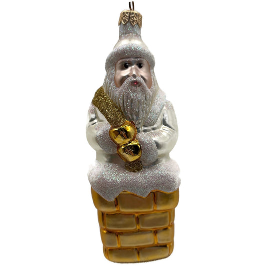 Patricia Breen Here Comes Santa Claus Pearl Gold Sack Christmas Tree Ornament