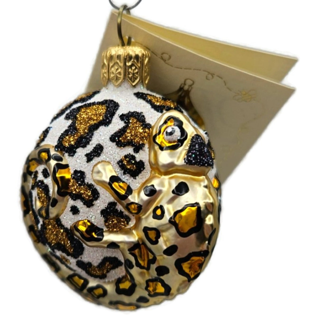 Patricia Breen For James Twice Leopard Chameleon Glass Christmas Ornament 2581