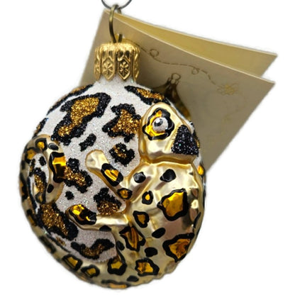 Patricia Breen For James Twice Leopard Chameleon Glass Christmas Ornament 2581