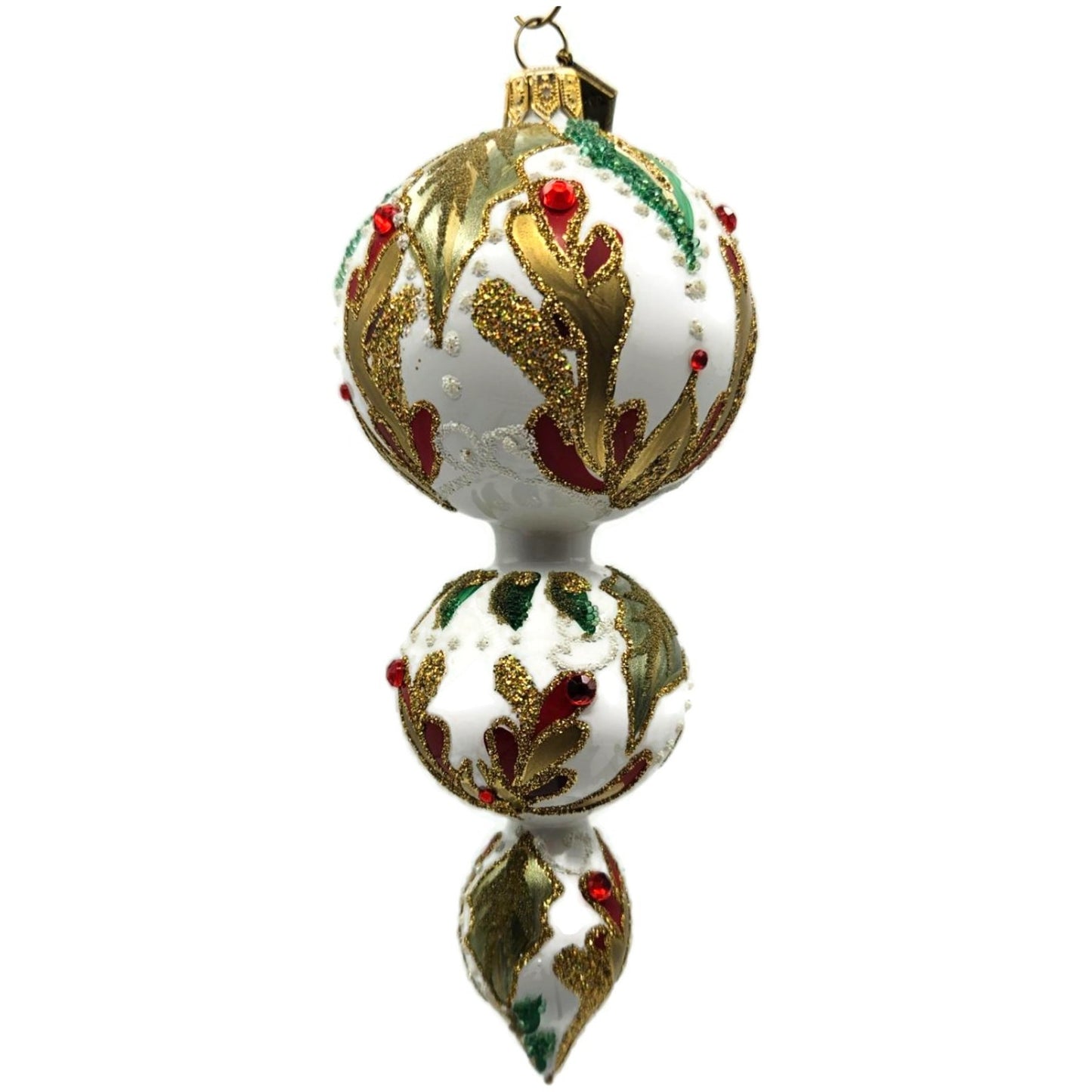 Exarte The Joy of Christmas Profile Gold Red Green Christmas Tree Ornament