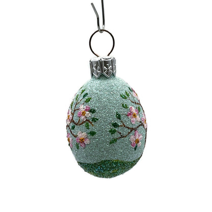 Patricia Breen Miniature Egg Surprise Cherry Blossom Tree Blue Easter Ornament