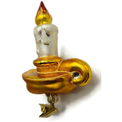 Christopher Radko Jack's Candlestick Gold Clip On Christmas Ornament 99-153-0