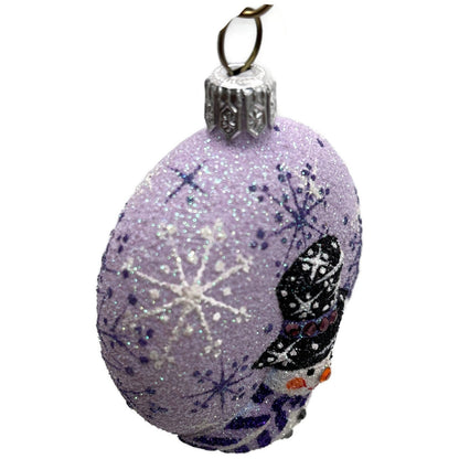 Patricia Breen Frosty Medallion Lavender Snowman Snowflakes Christmas Ornament