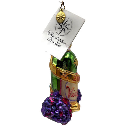 Christopher Radko A Vintage Year 2004 Wine Bottle Christmas Ornament 1010931