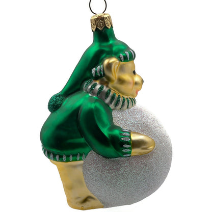 Patricia Breen Henry The Baby Bear Green Snowball Christmas Holiday Ornament