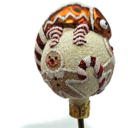 Patricia Breen Ultra Miniature Chameleon Gingerbread Clip On Christmas Ornament