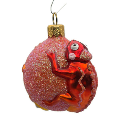 Patricia Breen Once Again for James Orange Yellow Lizard Christmas Tree Ornament