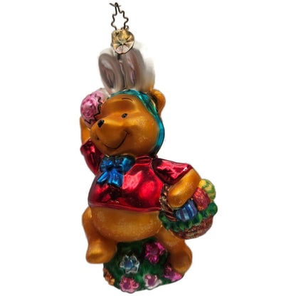Christopher Radko Easter Pooh Disney Exclusive Bunny Ears Christmas Ornament
