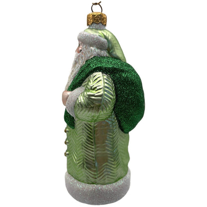 Patricia Breen Santa of the Mead Green White Trim Christmas Tree Ornament