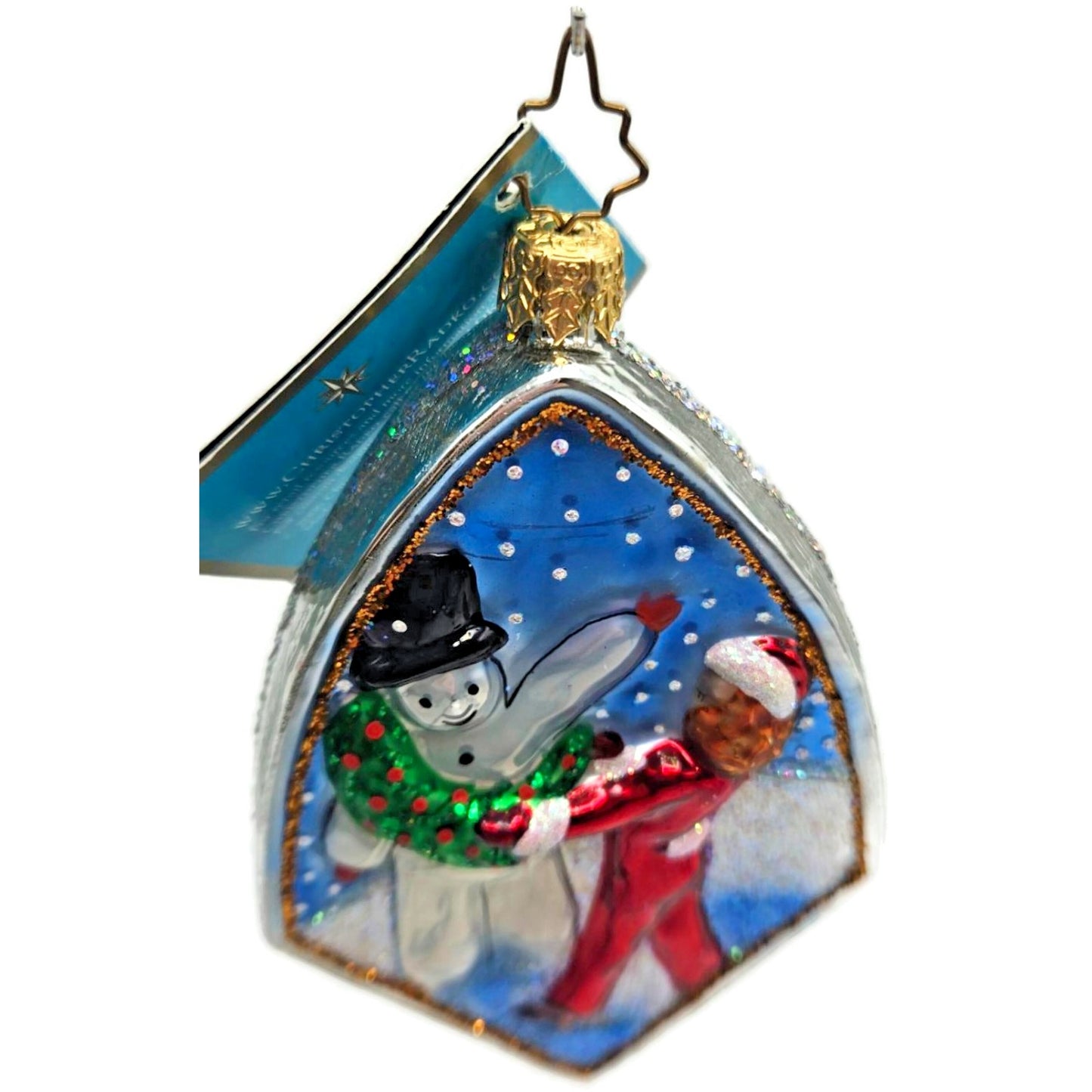 Christopher Radko Calm Bright Santa Snowman Christmas Ornament Winter 1013358