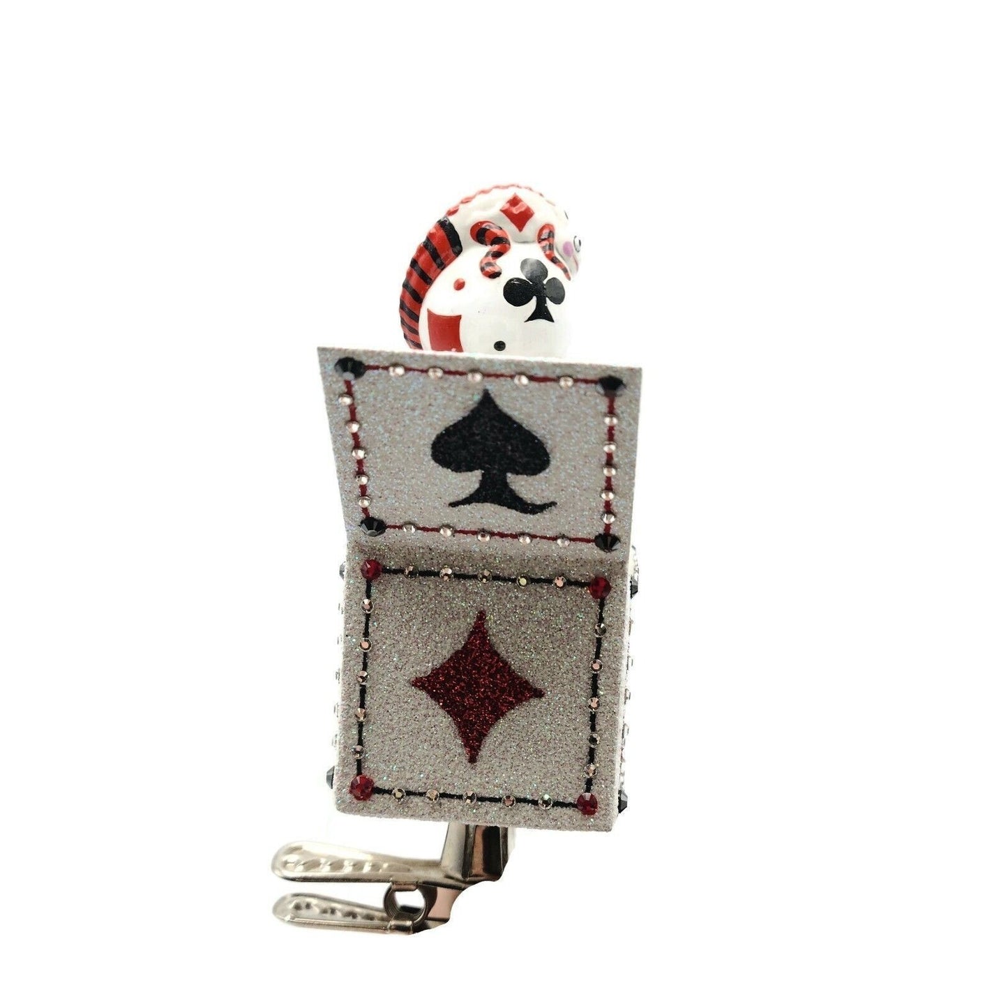 Patricia Breen Pop Goes the Chameleon Card Suits Clip On Christmas Tree Ornament