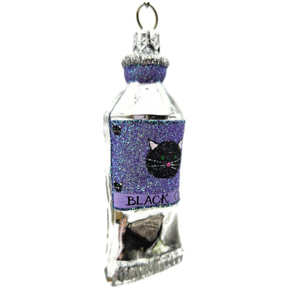 Patricia Breen Miniature Paint Tube Black Cat Art Lavender Halloween Ornament