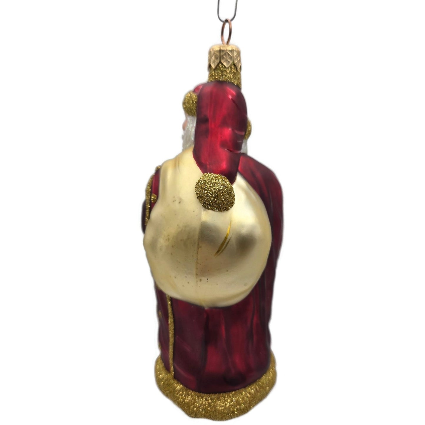 Patricia Breen Jordan Santa Claus Bordeaux Gold Christmas Holiday Tree Ornament