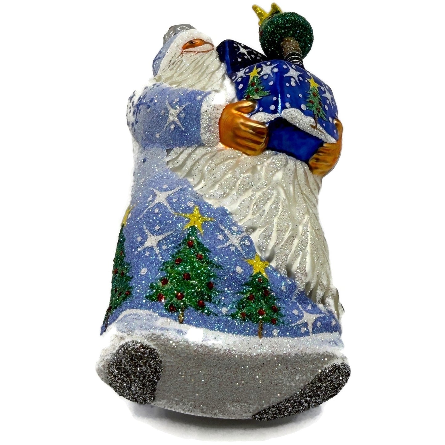 Patricia Breen Jack In The Box Santa Blue Snowflakes Christmas Tree Ornament NM