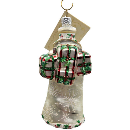 Patricia Breen Postal Santa Holly White Snowflakes Mail Christmas Tree Ornament