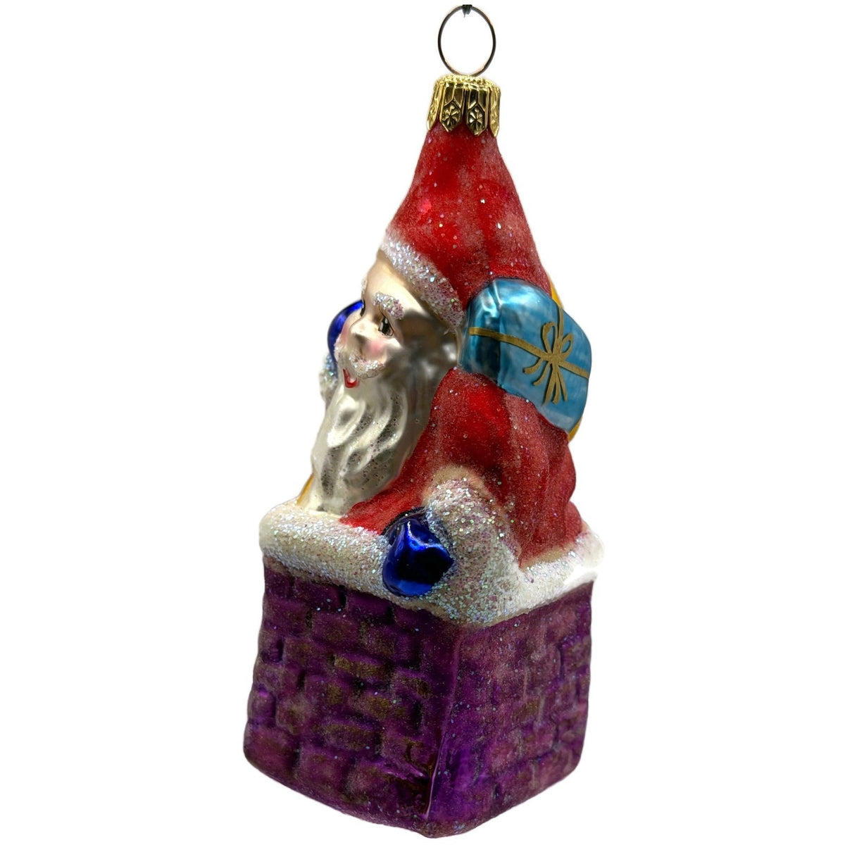 Christopher Radko Chimney Santa Claus Glass Christmas Tree Ornament 91-012-0