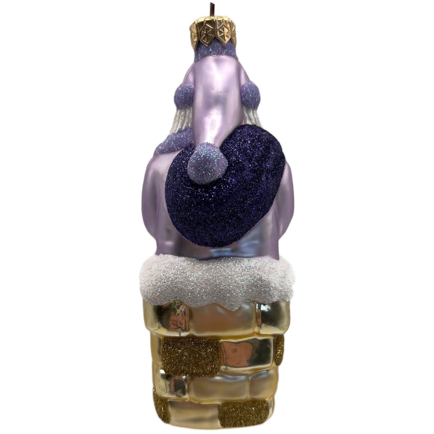 Patricia Breen Here Comes Santa Claus Lavender Gold Chimney Christmas Ornament