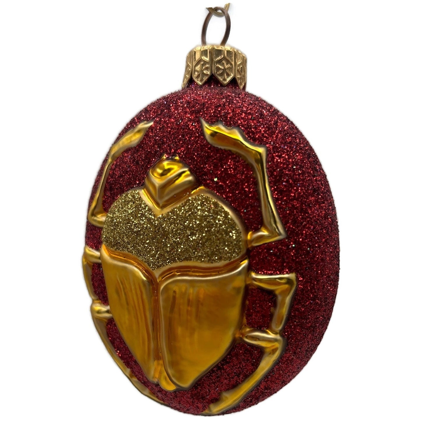 Patricia Breen Cleopatra's Scarab Red Gold Beetle Insect Christmas Tree Ornament