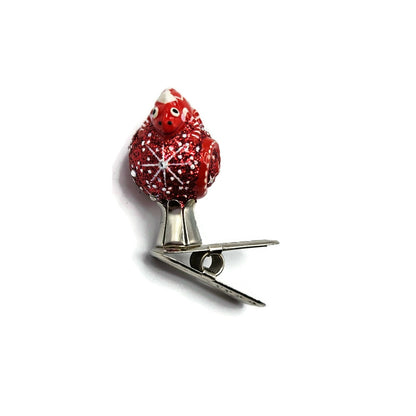 Patricia Breen Petite Miniature Chameleon Snowflakes Red Christmas Tree Ornament