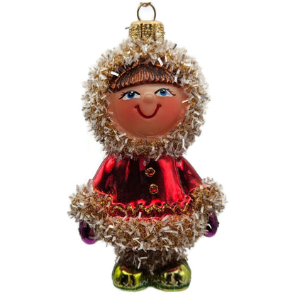 The Ornament King Radko It's a Small World Eskimo Red Jacket Christmas Ornament