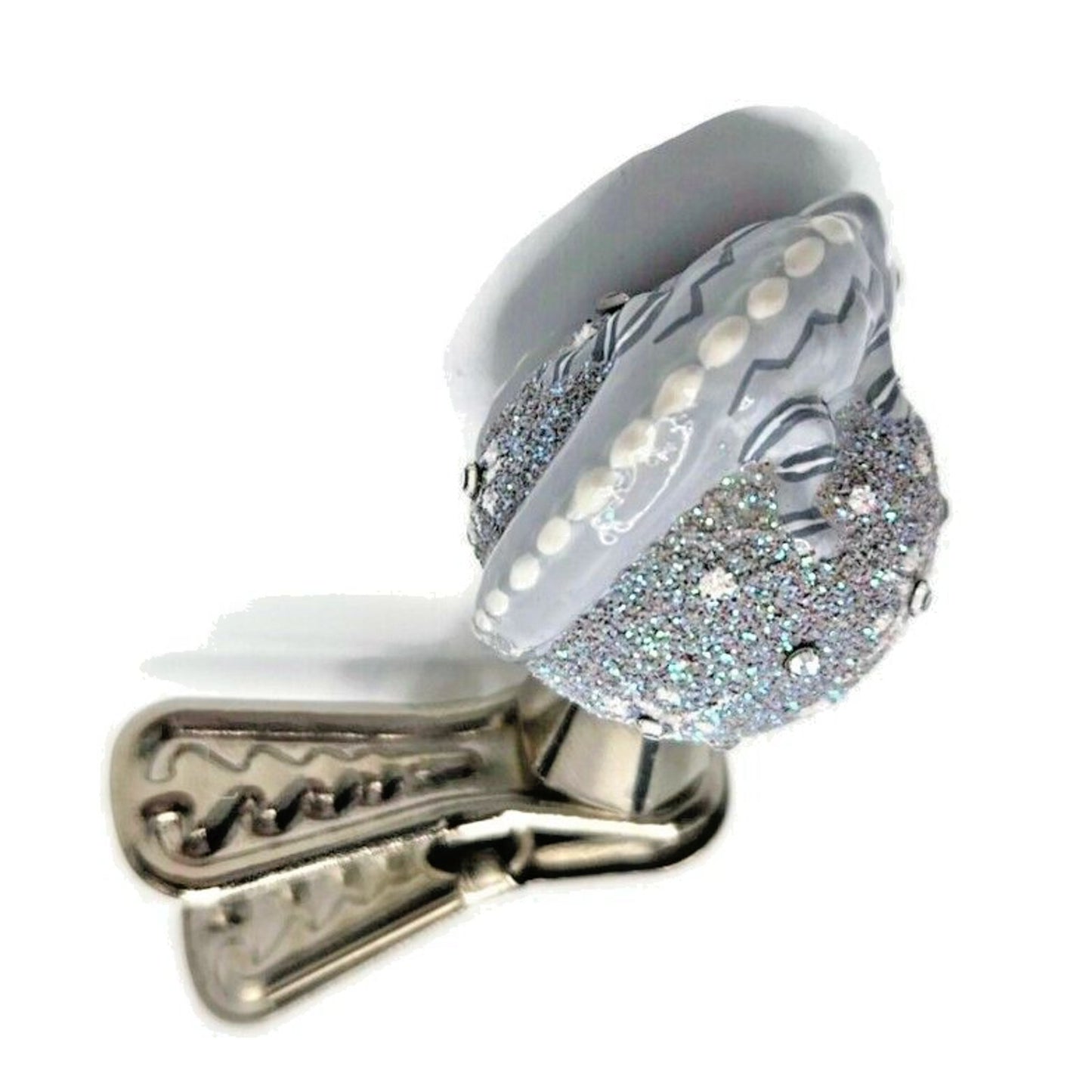 Patricia Breen Petite Miniature Chameleon Snowflakes Platinum Christmas Ornament